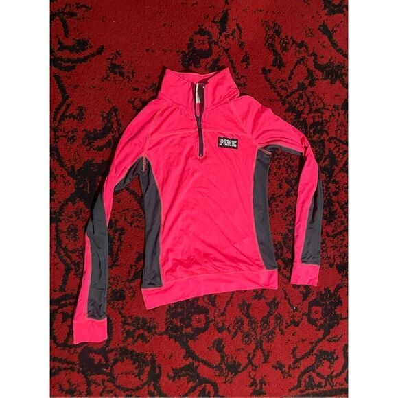 Womens Victoria Secrets PINK Halp Zip Shirt SZ XS - Picture 2 of 16